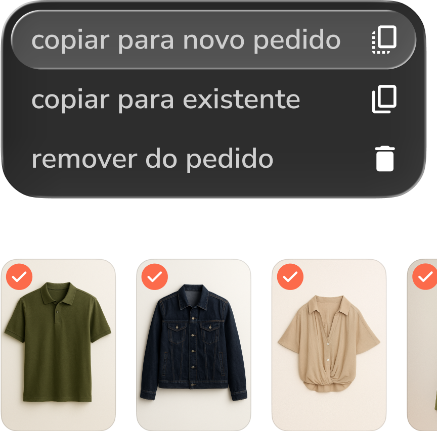visual de ações em massa